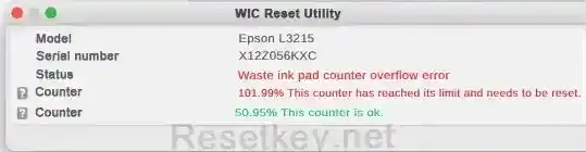 waste ink counter overflowed epson l3215